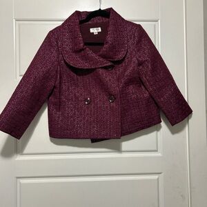 Isaac Mizrahi Burgundy Pea Coat